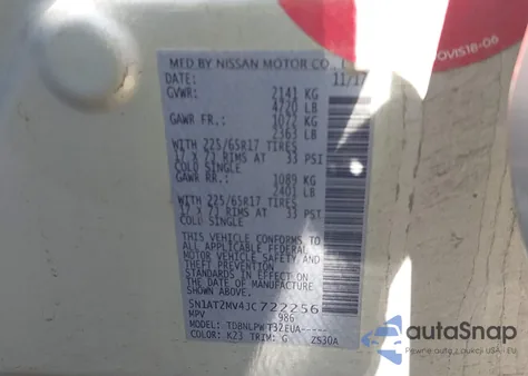 2018 Nissan Rogue S from USA, damaged, VIN 5N1AT2MV4JC722256